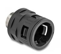 DeLOCK Raccordo per Tubo Flessibile con Filettatura Esterna in Ottone M25, Nero, 2 Pezzi