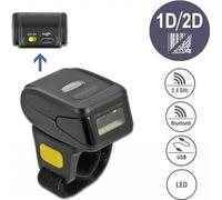 DeLOCK Ring Barcode Scanner 1D and 2D with 2.4 GHz or Bluetooth Lettore di codici a barre indossabile 1D/2D CMOS Nero (Delock - NEW