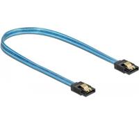 Delock SATA 6 GB/S Cavo UV GLOW Effetto - Cavo SATA - Serial ATA 150/300/600 - Sata a SATA - 50 cm - Blu (82130) NEW