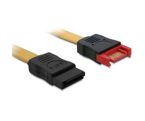 DeLOCK SATA 6Gb/s M/F Cable Extension, 0.3m, Yellow, 7-pin, 6.0 Gigabits_per_sec