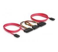 DeLOCK SATA All-in-One cable for 2x HDD cavo SATA 05 m Rosso (Delock SATA All-in-One cable - SATA-ka) NEW