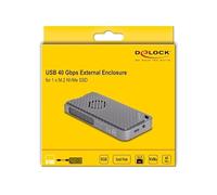 DELOCK Scatola USB 40 Gbps 1xM.2 NVMe SSD LED&fan