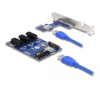 DeLOCK Scheda di adattamento PCI Express x1 a 3 x PCIe x1, con cavo USB di 50 cm - Nouvo