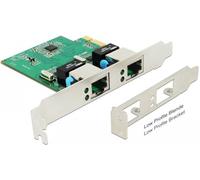 Delock Scheda PCI Express x1 2 x RJ45 Gigabit LAN RTL8111 NEW
