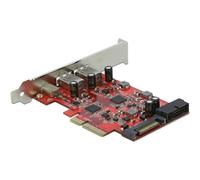 DELOCK 90492 - PCIe x4 > 1 USB 3.1 C esterno, 2 A, 1 montante USB 3.0 interno