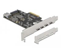 DeLOCK Scheda PCI Express x4 per 4 x USB Type-C 1 x USB Tipo-A - SuperSpeed USB 10 Gbps - Fattore di forma a basso profilo (Delock PCI Express x4 Karte zu 4x USB Type-C ext. 1x USB Type-A int. SuperSp