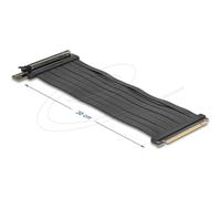 Scheda Riser PCI E 5.0 x16>x16 Slot 90° con cavo 30cm, Scheda di montaggio Nero