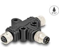 Delock Sdoppiatore a T M8 con codifica A a 4 pin, 1 x spina a 2 x prese, connessione parallela NEW
