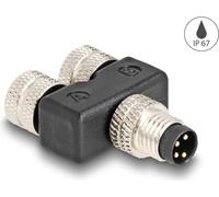 Delock Sdoppiatore a Y M8 con codifica A a 4 pin, 1 x spina a 2 x prese, connessione parallela NEW
