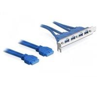 DeLOCK Bracket 4x USB3.0A ext -> 2x Pinheader 19pin int, 82974 (2x Pinheader 19p