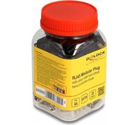 Delock Spina modulare RJ45 con pressacavo Cat.6A e robusto set di 25 manicotti antipiega NEW