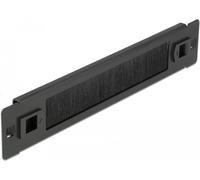 Delock Striscia a spazzola per gestione cavi da 10" senza attrezzi 1 U nera NEW