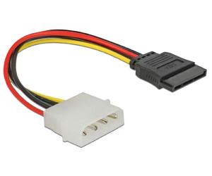 DeLock Stromadapter 4pin auf S-ATA 15pin 12cm Kabel Netzkabel intern 1 x 4 pol S