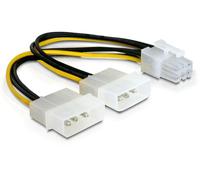DELOCK Stromkabel 2x Molex 4pin St -> PCI Express NUOVO