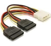 DELOCK Stromkabel 2x SATA 15Pin -> Molex 4Pin 0.16 NUOVO