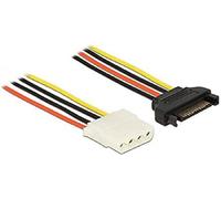 DeLock Stromkabel SATA 15 Pin Buchse > 4 Pin Buchse 20 cm, Black, Red, White, Ye