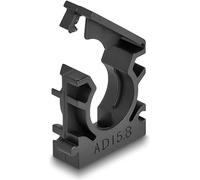 DeLOCK Supporto per Tubo con Clip di Chiusura, 15,8 mm, 8 Pezzi, Nero