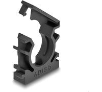 DeLOCK Supporto per Tubo con Clip di Chiusura, 18,5 mm, 8 Pezzi, Nero