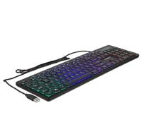 Delock Tastiera USB cablata da 1,5 m nera con illuminazione RGB