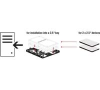 Delock telaio di montaggio in alluminio 2x da 2,5" a 3,5" nero NEW