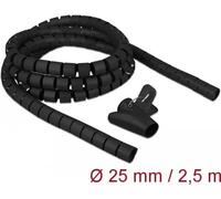 Delock tubo a spirale con strumento di estrazione 2,5 m x 25 mm nero