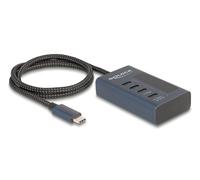 Delock USB 10 Gbps Hub con 4 porte USB Type-C di cui 3 x Porta dati + 1 X Dati e Pd 20 Watt con visualizzazione delle prestazioni - Nouvo