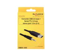 Delock USB 2.0/3.5 mm 1.8m 3.5mm Maschio USB Maschio 1,8 m Nero 83115