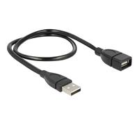DELOCK USB 2.0-A MACHOHEMBRA SHAPECABLE 50 CM 50cm Nero 1