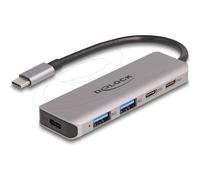 DELOCK 64239 - Hub USB 3.0 a 4 porte, da USB-C a 2x A, 2x C + alimentazione, 15