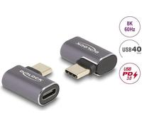 DeLOCK USB Adattatore 40 Gbps USB Type-C PD 3.0 100 W maschio per femmina con angolazione sinistra / destra 8K 60 Hz metallo (D NEW