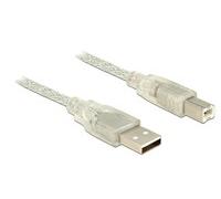 Delock USB Kabel A -> B St/St transparent Cavo Digitale/dati 5 m USB 83896