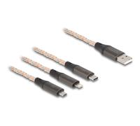 Delock USB RGB Ladekabel 3 in 1 Typ-A zu Lightning Micro Type-C 1 Cavo 88158