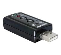 Delock USB Soe Adapter 7.1 2x3.5mm USB2.0 Nero Adattatore Audio USB 7.1 61645