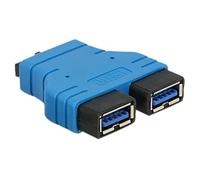 DeLOCK USB3.0/2xUSB3.0 2 x USB 3.0-A Nero, Blu