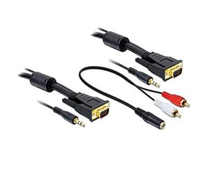 DeLOCK - VGA-Kabel - DB-15, Mini-Phone Stereo 3.5 mm (M) - DB-15, Mini-Phone Stereo 3.5 mm (M) - 5 m