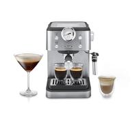 De'Longhi Linea Classic EM450.M, Macchina da Caffè Manuale con Schiumatore, Macchina Espresso Barista, Ugello per Cappuccino, Filtro Doppia Parete, 15bar, Tazze Fino 13cm, Acciaio Inossidabile/Metallo