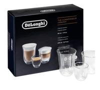 Delonghi Collezione The Connoisseur, set di 2 bicchieri espresso, 2 cappuccino e 2 lattemacchiato in vetro a doppia parete DLSC302