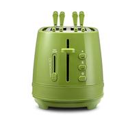 De'Longhi CTLAP2203.GR Tostapane con Pinze, Controllo Progressivo del Grado di Tostatura, Indicatori Luminosi, Cassetto Raccoglibriciole, Piedini Antiscivolo, Potenza 550 Watt, Plastica, Verde
