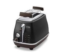De'Longhi CTOV 2103.BK Tostapane 2 fette, 900 W, 0 Decibel, Plastica, Acciaio Inox, 2 Scomparti, Nero