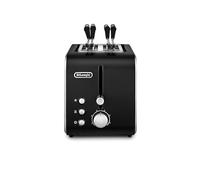 De'Longhi CTX2203.BK Tostapane con Pinze, Controllo Progressivo del Grado di Tostatura, 3 funzioni, Cassetto Raccoglibriciole, Piedini Antiscivolo, Potenza 550 Watt, Plastica, Nero