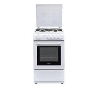 De Longhi Cucina a Gas 4 Fuochi Forno a Gas Larghezza x Profondità 50x50 cm con Coperchio colore Bianco - DL 554 GW