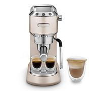 De'Longhi Dedica Arte EC885. BG, Macchina manuale da Caffè Espresso e Cappuccino, Lancia vapore professionale, Caffè in Polvere o in Cialde E.S.E., Riscaldamento 40sec, Filtro Singolo e Doppio, Beige