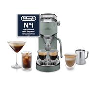 De'Longhi Dedica Duo EC890.GR Macchina Manuale per Caffè Espresso, Cappuccino e Cold Brew, Barista, Dotata di Lancia vapore per My LatteArt, Display Touch, Larga 15cm, Serbatoio Estraibile 1,1L, Verde