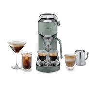 De'Longhi Dedica Duo EC890.GR Macchina Manuale per Caffè Espresso, Cappuccino e Cold Brew, Barista, Dotata di Lancia vapore per My LatteArt, Display Touch, Larga 15cm, Serbatoio Estraibile 1,1L, Verde