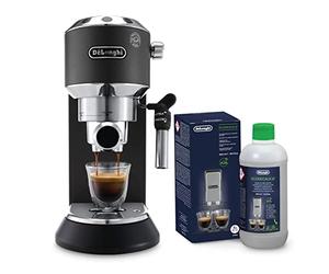 De'Longhi Dedica Ec685.Bk Macchina Da Caffè Espresso Manuale E Cappuccino, Caffè In Polvere O In Cialde E.S.E. & Dlsc500 Ecodecalk Decalcificante Macchine Caffè Ecologico, Ingredienti Naturali