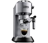 De'Longhi Dedica EC685.M Macchina da Caffè Espresso Manuale e Cappuccino, Polvere o Cialde E.S.E., Spegnimento Automatico, Serbatoio Estraibile 1L, Scaldatazze, 1350W, 15bar, Argento