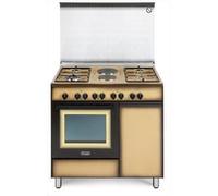 De'Longhi DEMK96B42ED Cucina Libera installazione | Classe A | coppertone, 4 gas (1 TC), 2 piastre el., griglie piattina mat, multif (8), cop vetro, vano portabombola, vano scaldavivande