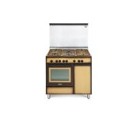 De'Longhi DEMK96B5ED Cucina Libera installazione | Classe A | coppertone, 5 gas (1 TC), griglie piattina mat, multif (8), cop vetro, vano portabombola, vano scaldavivande