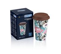 De'Longhi DLSC065 Tazza Termica, Bicchiere Termico per Drink Caldi e Freddi, Thermos in Ceramica a Doppia Parete, Tappo Antiscivolo in Silicone, Capacità 300 ml
