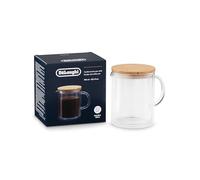 De'Longhi DLSC078 Caraffa termica in vetro a doppia parete, capacità 350 ml, coperchio in bambù con guarnizione in silicone, mantiene la temperatura, elegante e pratica